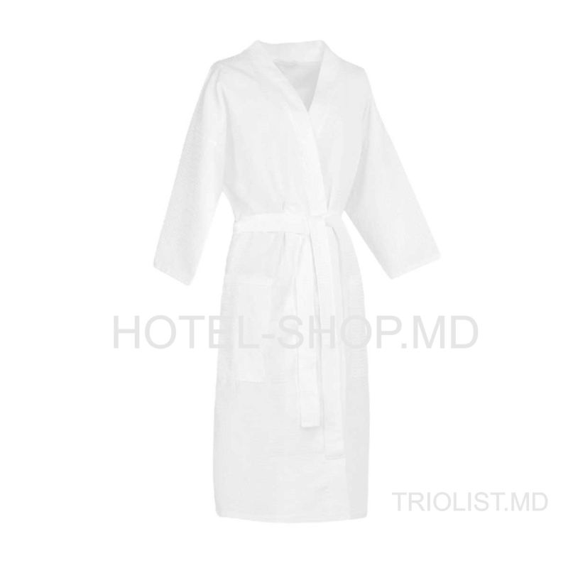 Halat gofrat alb SPA / HOTEL (Bumbac 100%)